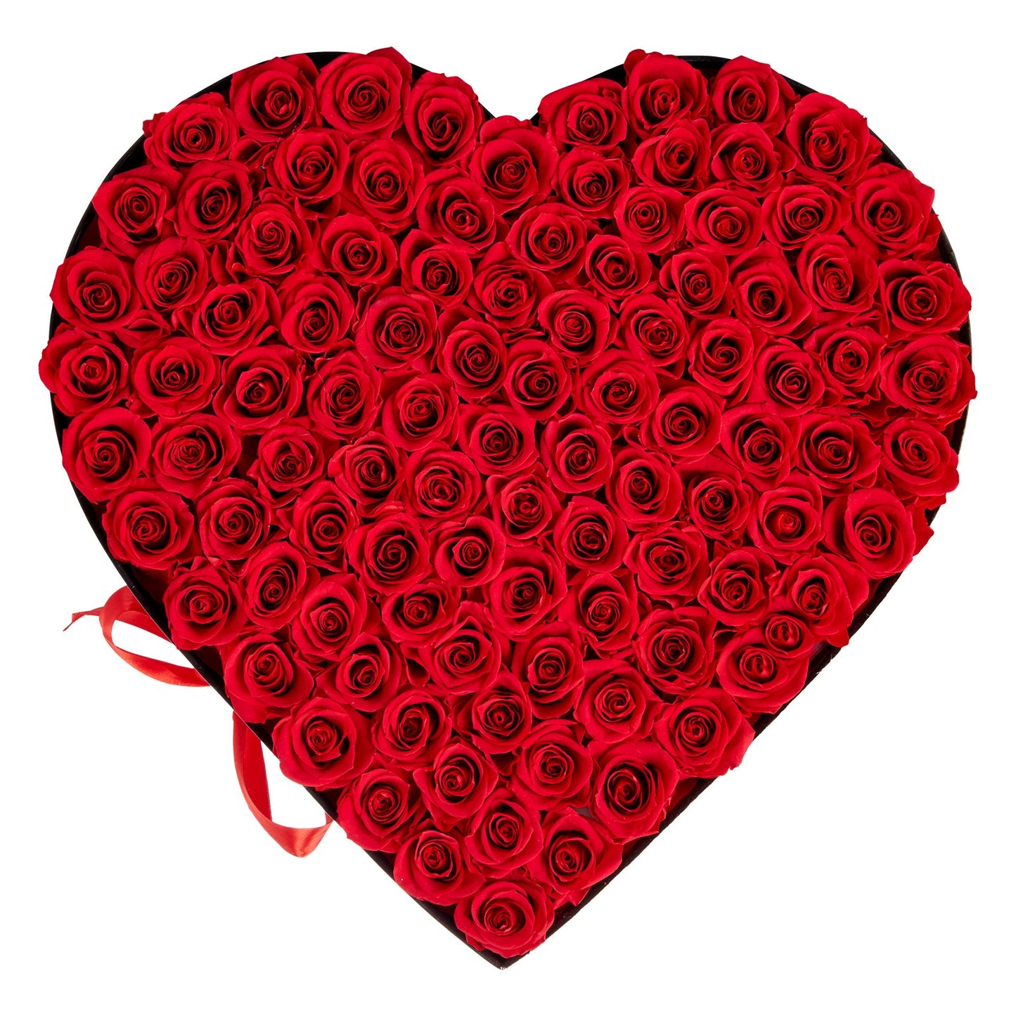 Forever Flowers, 100 Preserved Roses in a Heart Shape Box, Eternal Flowers Immortal Bouquet Birthday Present for Women Her Wife Mothers, Anniversary, Valentine's Day,Christmas, Red