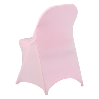 50 Pcs Pink Chair Covers, Polyester Spandex Chair Cover, Stretch Slipcovers for Wedding Party Dining Banquet Flat-Front Chair Covers, Fits Chair Measures up to 17.72 x 18.11 x 30.31 inch