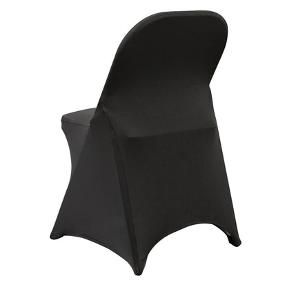 Stretch Spandex Folding Chair Covers, Universal Fitted Chair Cover, Removable Washable Protective Slipcovers, for Wedding, Holiday, Banquet, Party, Celebration, Dining (100PCS Black)