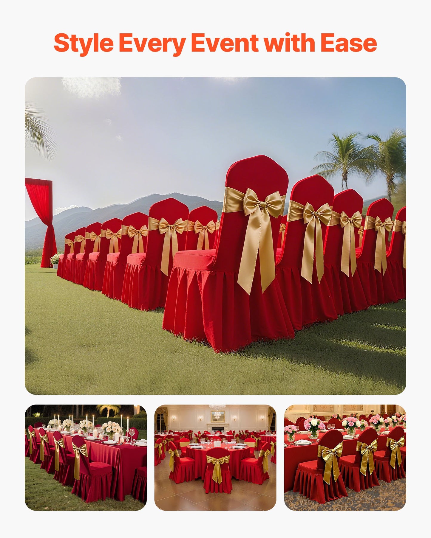 30 Pcs Red Chair Covers, Polyester Spandex Chair Cover, Stretch Slipcovers for Wedding Party Dining Banquet Flat-Front Chair Covers, Fits Chair Measures up to 20.08 x 17.72 x 37.4 inch