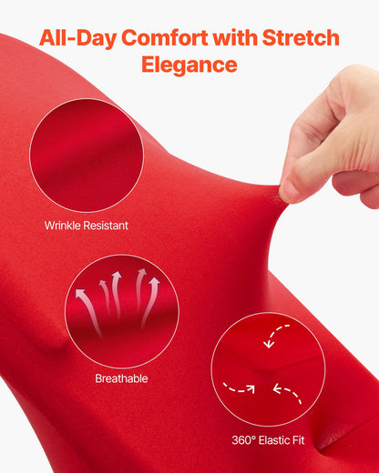 50 Pcs Red Chair Covers, Polyester Spandex Chair Cover, Stretch Slipcovers for Wedding Party Dining Banquet Flat-Front Chair Covers, Fits Chair Measures up to 17.72 x 18.11 x 30.31 inch