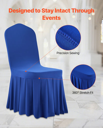 30 Pcs Blue Chair Covers, Polyester Spandex Chair Cover, Stretch Slipcovers for Wedding Party Dining Banquet Flat-Front Chair Covers, Fits Chair Measures up to 20.08 x 17.72 x 37.4 inch