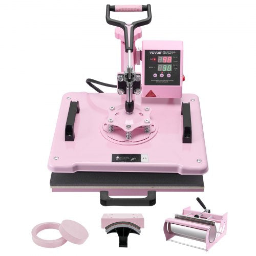 Heat Press Machine 30.5x38.1 cm 5 in 1 with 850.5 g Tumbler Press T-Shirts Pink