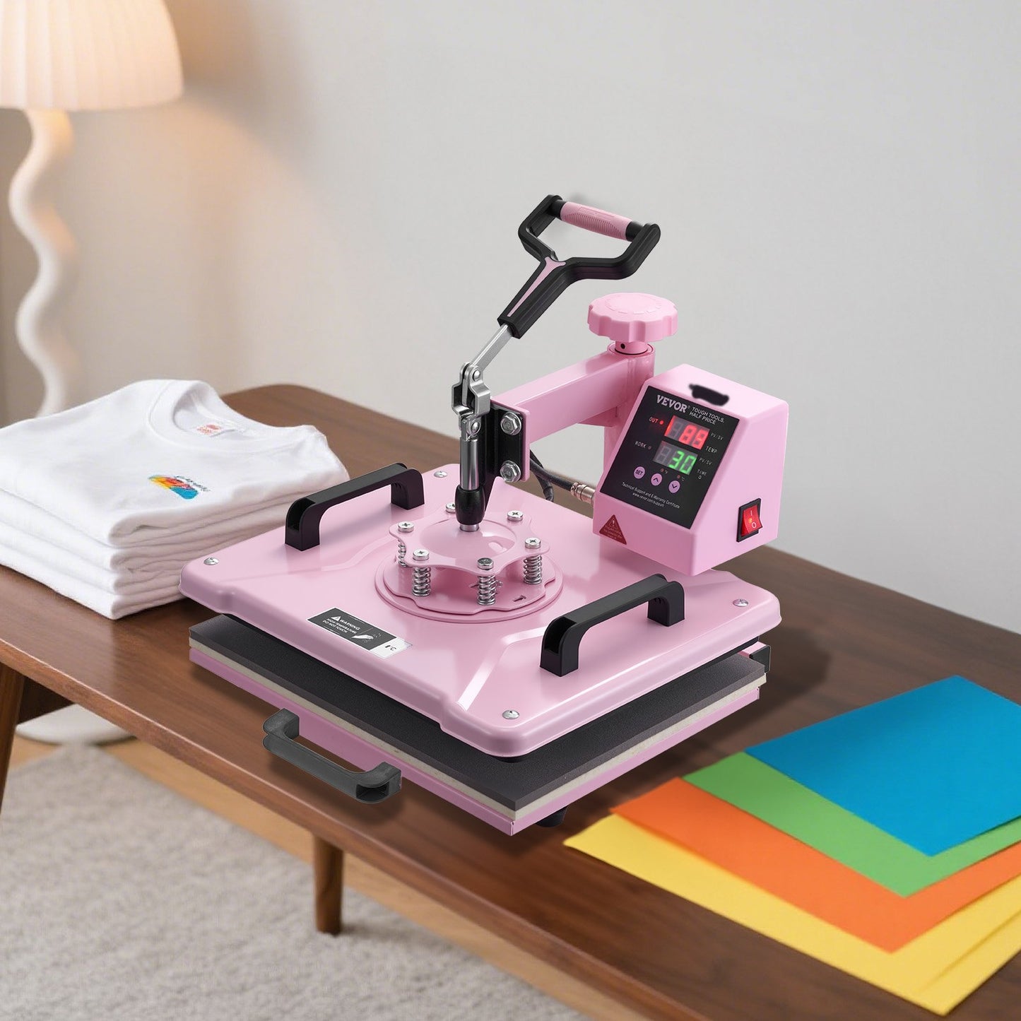 Heat Press Machine 30.5x38.1 cm 5 in 1 with 850.5 g Tumbler Press T-Shirts Pink