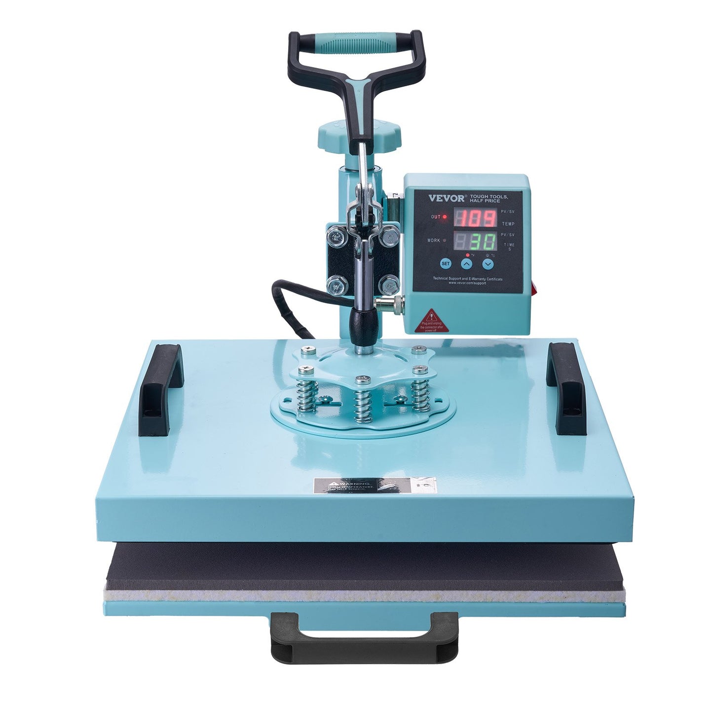 Heat Press Machine, 15 x 15 inch, 5 in 1 Heat Transfer Machine with 30 oz Tumbler Press, 360° Swing Away T-Shirt Pressing, Digital Precise Control, for T-Shirts/Mugs/Hats/Plates, Green