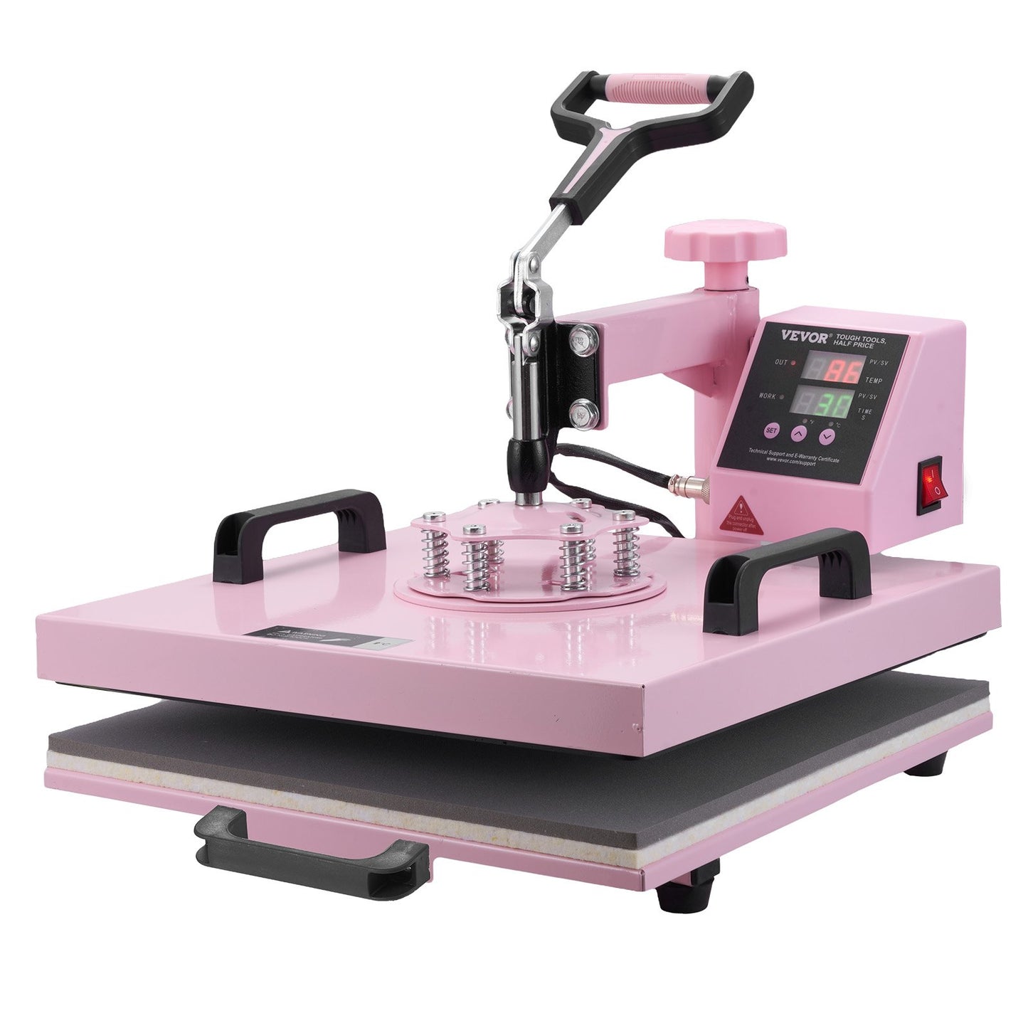 Heat Press Machine 38x38 cm 5 in 1 with 850.5 g Tumbler Press T-Shirts Pink