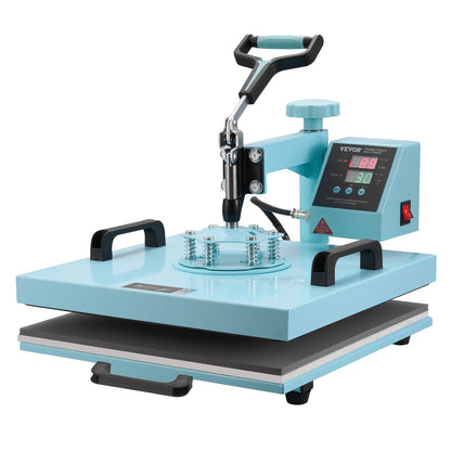 Värmepress 38x38 cm 8 i 1 med 850,5 g tumlarpress T-shirts gröna