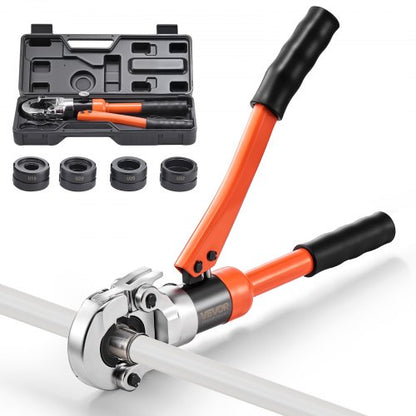 Hydraulic Pipe Crimping Tool, PEX & Aluminum-Plastic Tube Fittings Crimper with U16 U20 U25 U32 Jaws & Carrying Case, Press Crimper Tool Kit for Plumbing Repairs & Installations