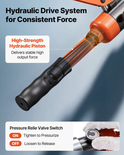 Hydraulic Pipe Crimping Tool, Stainless Steel Tube Fittings Crimper with V12, V15, V18, V22, V28 Jaws & Carrying Case, Press Crimper Tool Kit for Plumbing Repairs & Installations