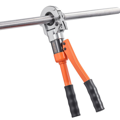 Hydraulic Pipe Crimping Tool, Stainless Steel Tube Fittings Crimper with V12, V15, V18, V22, V28 Jaws & Carrying Case, Press Crimper Tool Kit for Plumbing Repairs & Installations