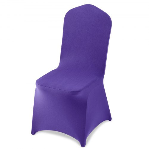 50 Pcs Purple Chair Covers, Polyester Spandex Chair Cover, Stretch Slipcovers for Wedding Party Dining Banquet Flat-Front Chair Covers, Fits Chair Measures up to 20.08 x 17.72 x 37.4 inch
