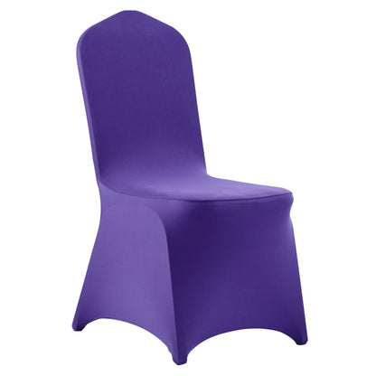 50 Pcs Purple Chair Covers, Polyester Spandex Chair Cover, Stretch Slipcovers for Wedding Party Dining Banquet Flat-Front Chair Covers, Fits Chair Measures up to 20.08 x 17.72 x 37.4 inch