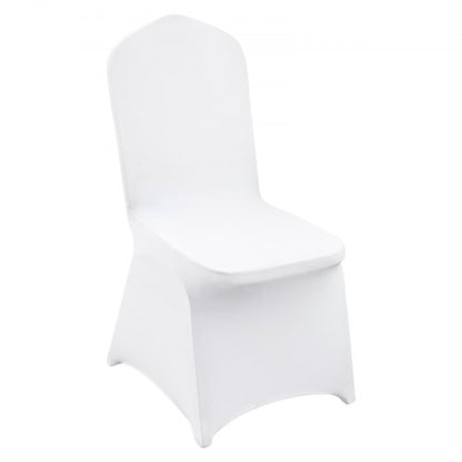 Stretch Spandex Folding Chair Covers, Universal Fitted Chair Cover, Removable Washable Protective Slipcovers, for Wedding, Holiday, Banquet, Party, Celebration, Dining (200PCS White)