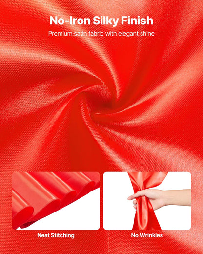 Satin Chair Sashes Bows, 100PCS Chair Ribbon Ties Back Sash, 7 x 108 inch, Red Wedding Reception Decoration, for Wedding Ceremony Baby Shower Party Events Banquet Chair Cover Decoration