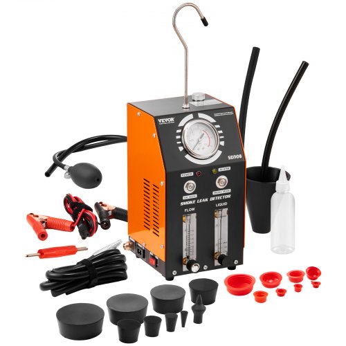 Läckagedetektor för bilrökmaskiner, läckagetestare för avdunstning av rökmaskiner med inbyggd luftpump, tryckmätare, oljenivå och flödesmätare, vakuumdiagnostisk detektor med 2 lägen för avdunstning av bränslerörssystem