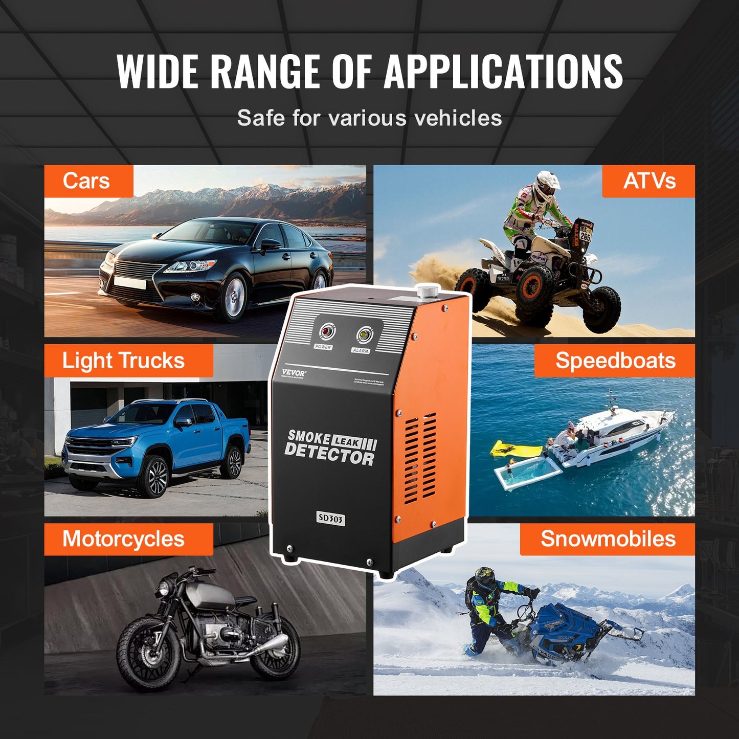 Automotive Smoke Machine Leak Detector, EVAP Smoke Machine Leak Tester with Built-in Air Pump, Dual-Mode Vacuum Pipeline Fuel Diagnostic Detector for DC12V Cars, Motorcycles, Trucks, Boats, ATVs