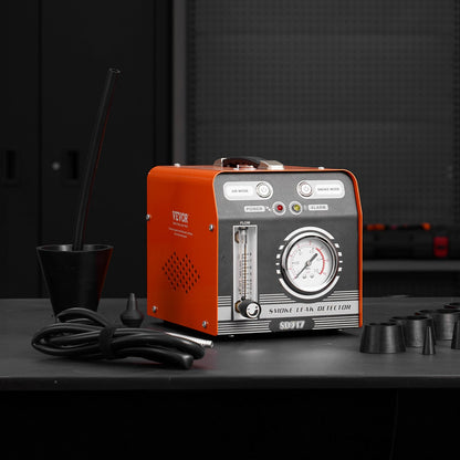 Automotive Smoke Machine Leak Detector, EVAP Smoke Machine Leak Tester with Built-in Air Pump, Pressure Gauge & Flow Meter, Dual-Mode Diagnostic Leak Detector for Vacuum, Fuel, Pipeline Testing