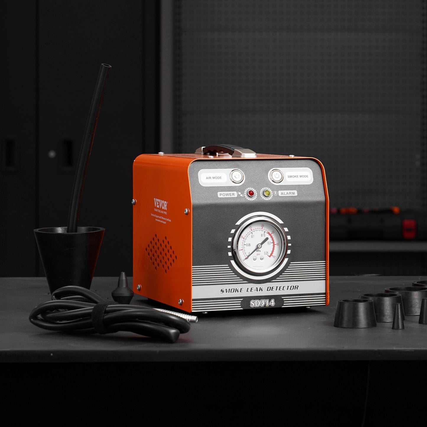 Automotive Smoke Machine Leak Detector, EVAP Smoke Machine Leak Tester with Built-in Air Pump & Pressure Gauge, Dual-Mode Diagnostic Leak Detector for Vacuum, Fuel, Pipeline System Testing