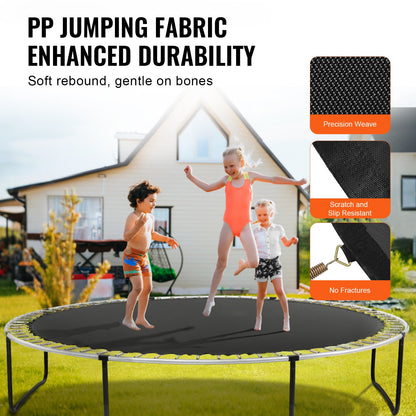 Replacement Trampoline Mat, Jumping Mat Fits 14ft Frame, Universal Jumping Mat for 14ft Round Trampoline, Reinforce UV-Resistant Mat with Spring Tool & Durable V-Rings, Fit 7" Spring Length