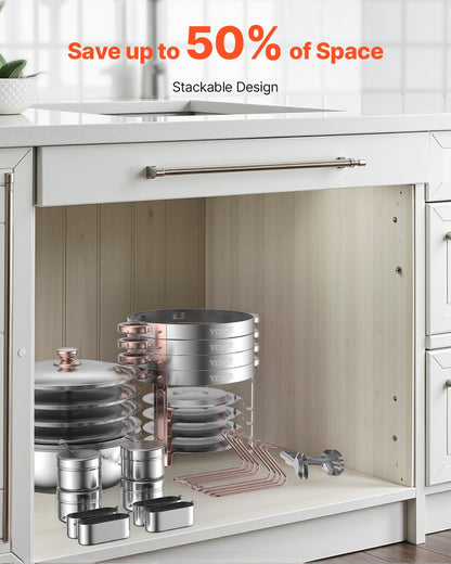 Varmfatbufféset, 5 liter, 4-pack, rostfritt stålvärmare med 4 fullstora kastruller, rund cateringvärmare med lock, vattenpanna, hopfällbart stativ, för bröllop, fester, banketter, roséguld