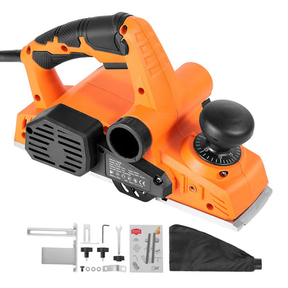 Electric Hand Planer, 82 mm Cut Width, 900W 14500 RPM Corded Power Handheld Planer for Wood, with Adjustable Cut Depth, 2 Blades, for Woodworking Wood Chamfer DIY Smooth Finish Carpentry Tool