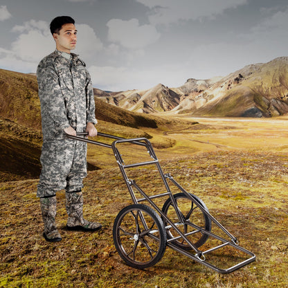 Deer Cart, 500 LBS Capacity Folding Game Cart, Deer Cart Game Hauler with 17" Big Rubber Wheel & Ergonomic Handle, Heavy-Duty Game Cart Accessories, Utility Gear Dolly for Hunting Fishing Hiking