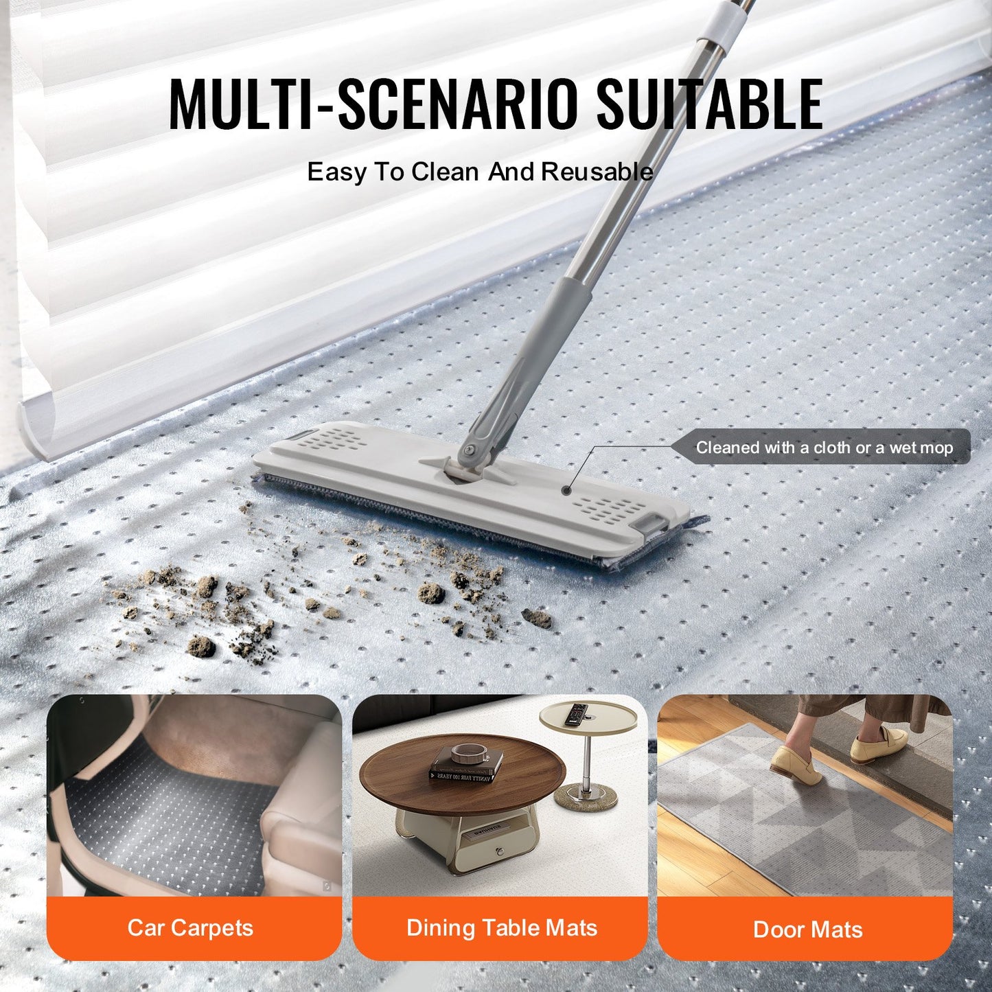 Carpet Protector for Pets, 24" x 6' PVC Scratch-Proof Cat Carpet Protector for Doorway, Anti-Slip Cat Scratch Protector Mat, Easy to Cut Plastic Carpet Scratch Stopper, Cat Scratch Guard Carpet