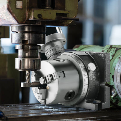 Rotary Table for Milling Machines, 100 mm, Horizontal Vertical Model Precision Milling Rotary Table, with 80 mm 3-Jaw Chuck M10 T-Bolts Nuts, for Milling Engineering Indexing Tools
