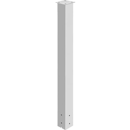 Mailbox Post, 43\" High Mailbox Stand, White Powder-Coated Mail Box Post Kit, Q235 Steel Post Stand Surface Mount Post for Sidewalk and Street Curbside, Universal Mail Post for Outdoor Mailbox