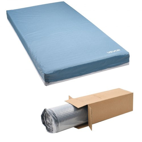 Hospital Bed Mattress, 204 kg Load, Long Term Care Pressure Redistribution Medical-Grade Multi-Layer Foam Mattress, Waterproof for Bedsore Treatment Nursing Home & Home Care, 914 x 2030 x 153 mm