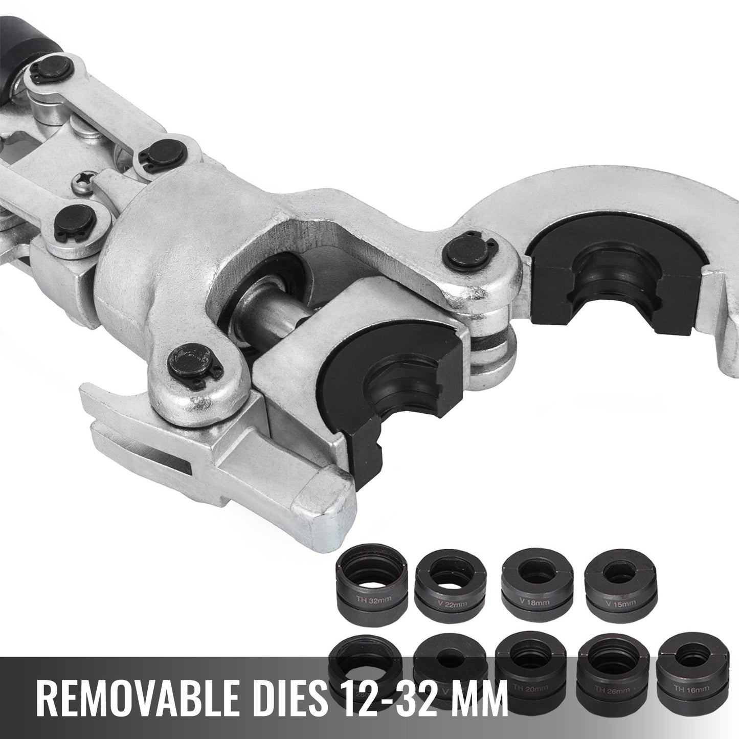 6T Hydraulic Crimping Tool V12-28mm TH16-32mm Press Pliers, V-shaped/TH-Shaped Pipe Crimping Pliers, Jaws 360° Head Hand-Held Press Pliers PE-X Crimping Tool for Composite Pipes PEX PE-X PB Pipe