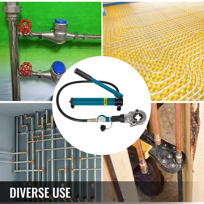 6T Hydraulic Crimping Tool V12-28mm TH16-32mm Press Pliers, V-shaped/TH-Shaped Pipe Crimping Pliers, Jaws 360° Head Hand-Held Press Pliers PE-X Crimping Tool for Composite Pipes PEX PE-X PB Pipe