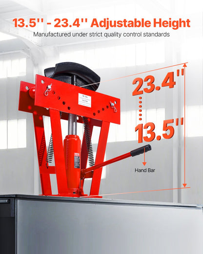 Hydraulic Pipe Bender, 16 Ton Manual Copper Exhaust Pipe Bending Machine with 8 Dies (1/2" - 3") and 90 - 180° Adjustable Rollers, Heavy-Duty Pipe Tube Bender for Piping Railing Construction