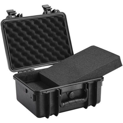 Hard Pistol Cases with Pre-cut PU Foam, Waterproof & Dustproof Hard Gun Case for 2 Pistol, 14.1×11.5×7.6 in Lockable Pistol Case, Black