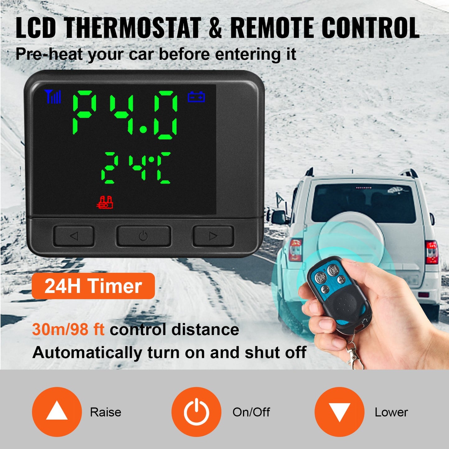8KW dieselluftvärmare, dieselparkeringsvärmare, allt-i-ett 12V lastbilsvärmare, ett uttag, med svart LCD-brytare, snabbvärmande dieselvärmare, för husbil, båt, buss, bilsläpvagn, husvagn