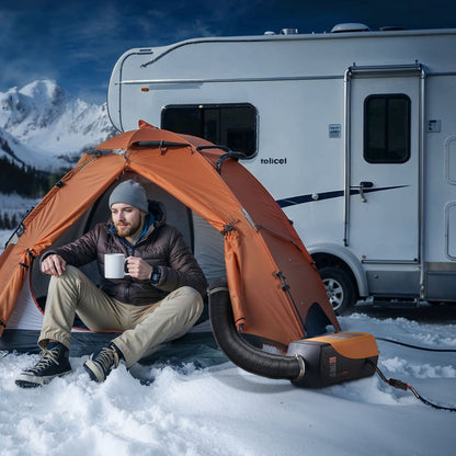 Dieselluftvärmare, 8 kW DC12-24V, snabbvärmande dieselparkeringsvärmare med fjärrkontroll och digital färgdisplay, 10L bränsletank, lågt brus, röstmeddelande, för husbil, lastbil, båt och släpvagn