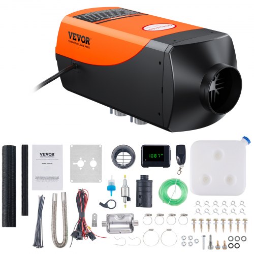 Dieselluftvärmare, 12 och 24V 2KW dieselvärmare med fjärrkontroll och LCD-display, 10L bränsletank dieselparkeringsvärmare, snabb uppvärmning för husbil, släpvagn, husbil, båt