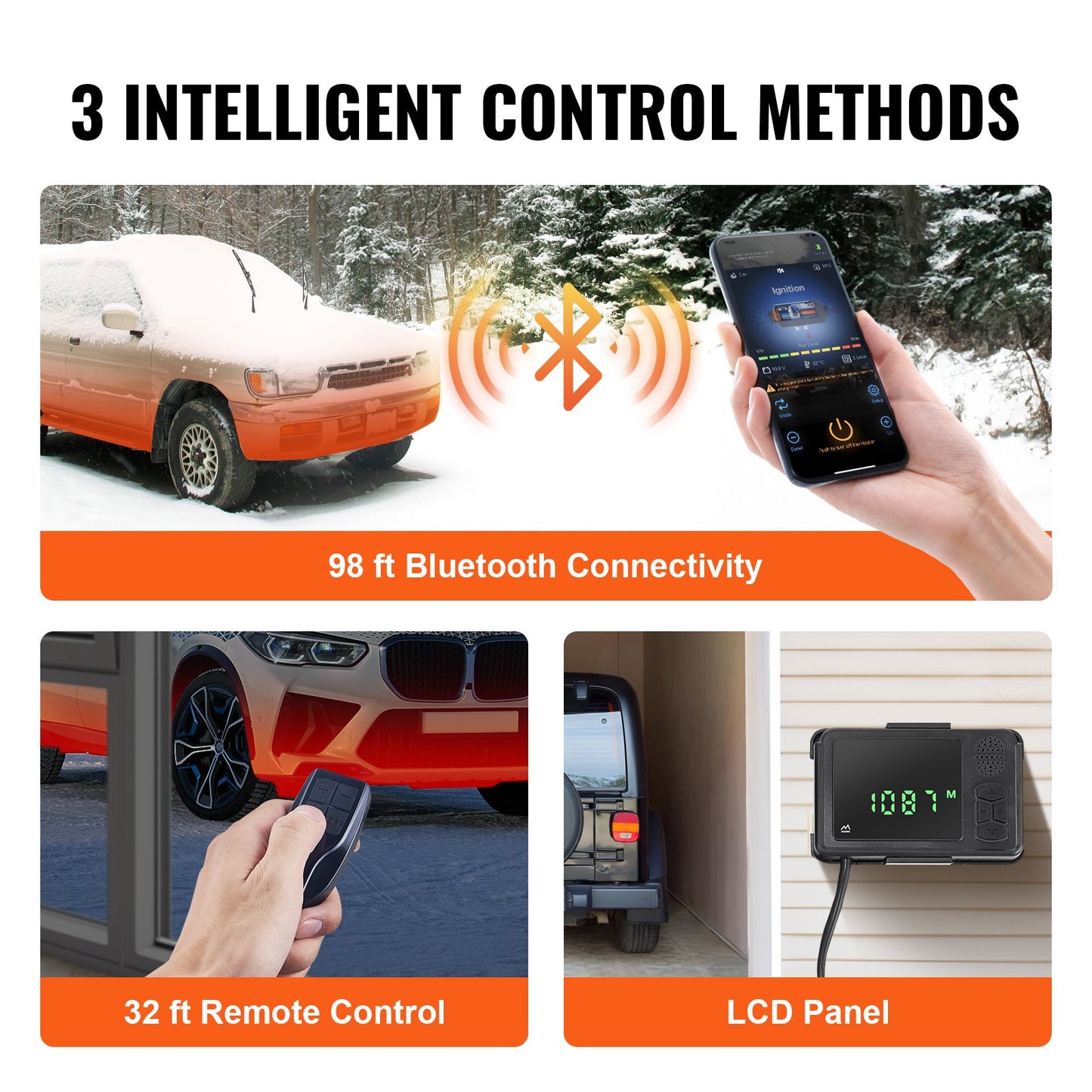 Bluetooth App Control Diesel Air Heater, 12V 8KW Diesel Heater with Automatic Altitude Adjustment, Remote Control and LCD, Diesel Parking Heater for RV Trailer Camper Van Boat