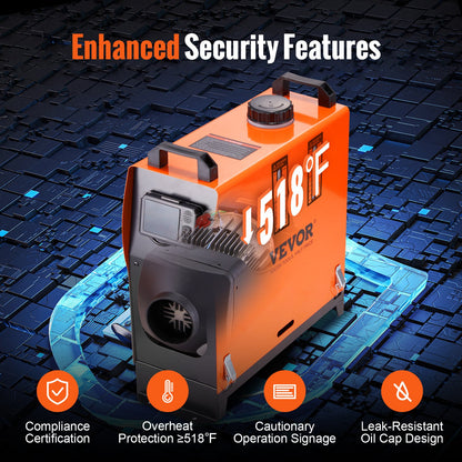 Dieselluftvärmare allt-i-ett 12V 8KW Bluetooth-app LCD för bil/husbil