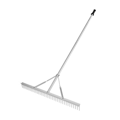 Landscape Rake, 915mm Head Aluminum Landscape Rake, Lake Weed Rake with 1915mm Long Handle, for Loosening Soil, Lawn Care, Weeding Lake, Garden, Pond