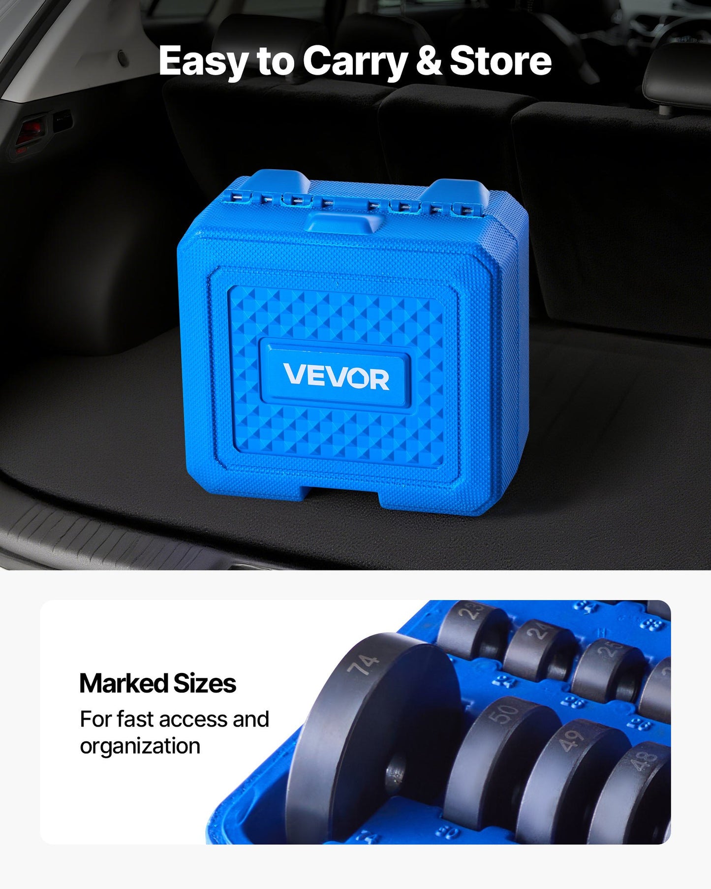 Bearing Press Kit, 10 Pcs, Bearing Race and Seal Driver Set with 9 Bushings and Handle Shaft, Bushing Driver Tool Set, Heavy Duty Aluminum Alloy Removal Installation Tool Kit with Storage Case