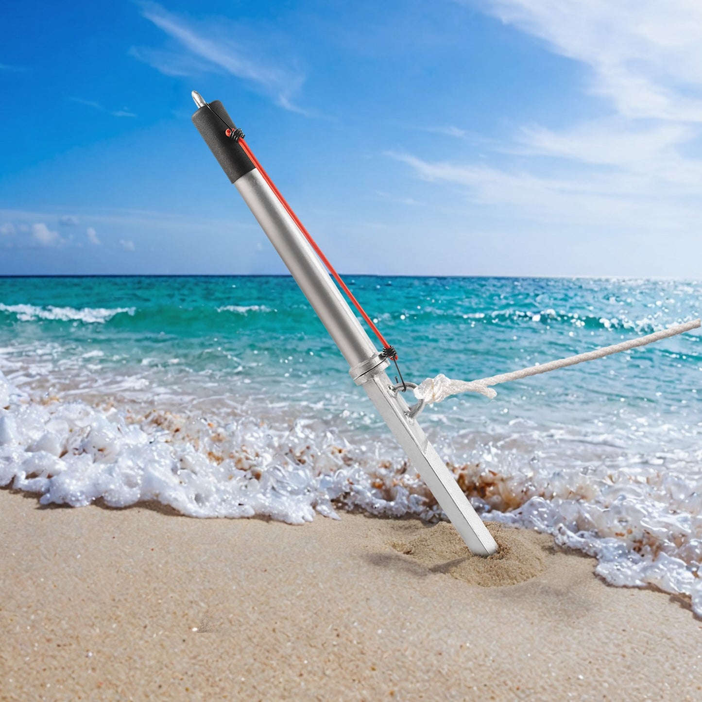 Sand Spike Boat Anchor, 90 cm Slide Anchor Shore Spike, Galvanized Carbon Steel Boat Shore Anchors, Shallow Water Beach Anchors, for Securing Jet Ski PWC Pontoon Kayak on Beaches & Sandbars