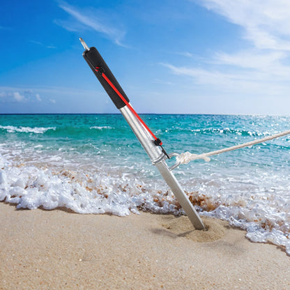 Sandspike-båtankarstång, 36" galvaniserat kolståls glidande ankare, självhamrande strandspike-ankare för liten båt, vattenskoter, pontonkajak, med oxfordförvaringsväska och elastisk lina