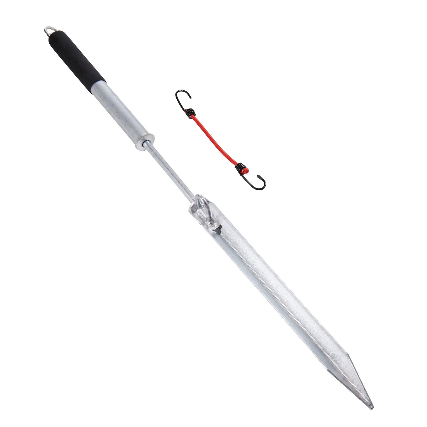 Sandspike-båtankarstång, 36" galvaniserat kolståls glidande ankare, självhamrande strandspike-ankare för liten båt, vattenskoter, pontonkajak, med oxfordförvaringsväska och elastisk lina