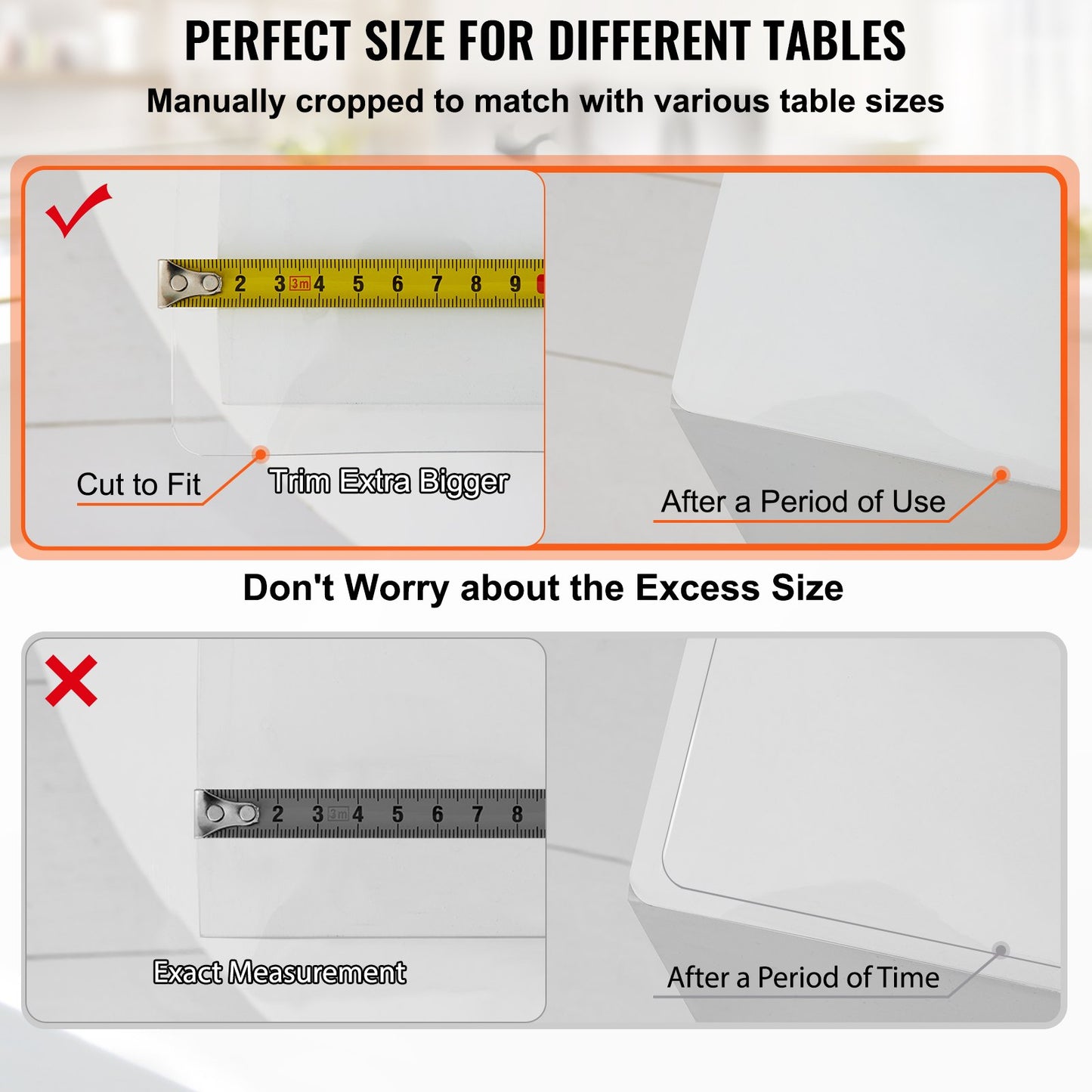 Thick Table Cover 96x 42 Inch Thick Clear Table Protector Clear PVC Tablecloth Table Top Protector 2mm Thick Table Cover Rectangular Table Pads for Dining Room Table Desk