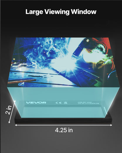 Auto Darkening Welding Lens 108 x 51 mm, Shade 9 True Color Welding Lens with Dual Arc Sensors, Compatible with Most Welding Helmets for TIG, MIG, MMA, ARC Applications