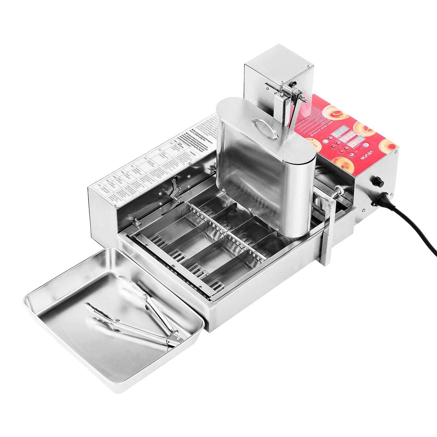 Commercial Automatic Donuts Machine, 4 Rows Donuts Making Equipment, 240 pcs/hour Electric High Power Doughnut Maker, Stainless Steel Frying Auto Fryer, with Intelligent Control