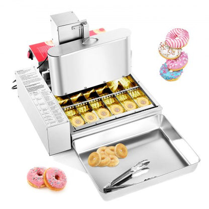 Commercial Automatic Donuts Machine, 6 Rows Donuts Making Equipment, 360 pcs/hour Electric High Power Doughnut Maker, Stainless Steel Frying Auto Fryer, with Intelligent Control