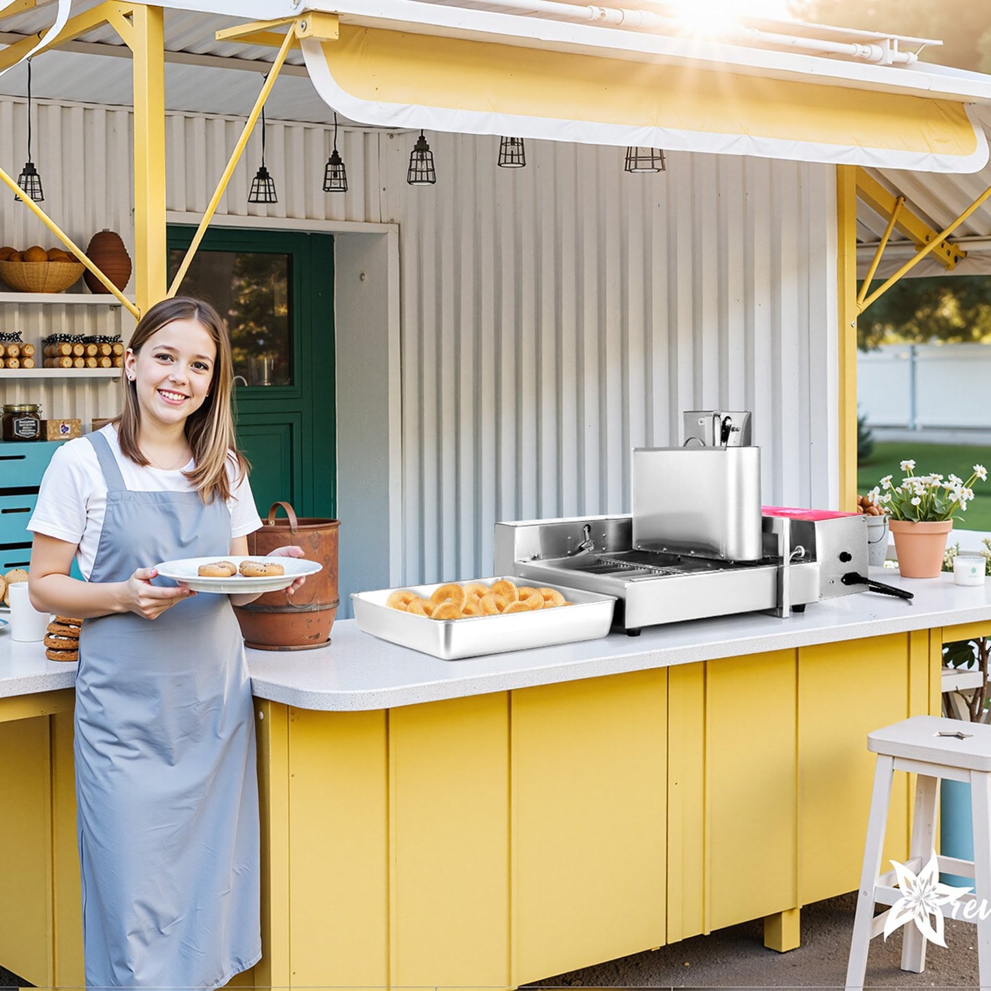 Commercial Automatic Donuts Machine, 6 Rows Donuts Making Equipment, 360 pcs/hour Electric High Power Doughnut Maker, Stainless Steel Frying Auto Fryer, with Intelligent Control