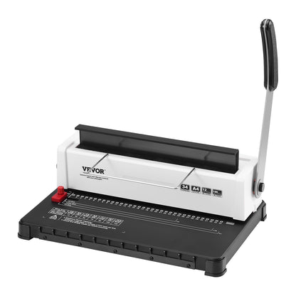 Coil Spiral Binding Machine, Manual Book Maker 34-Holes Binding 120 Sheets, Punch Binder Adjustable 4.76 mm - 14.29 mm Coil Binding Spines, for Letter Size, A4, A5.